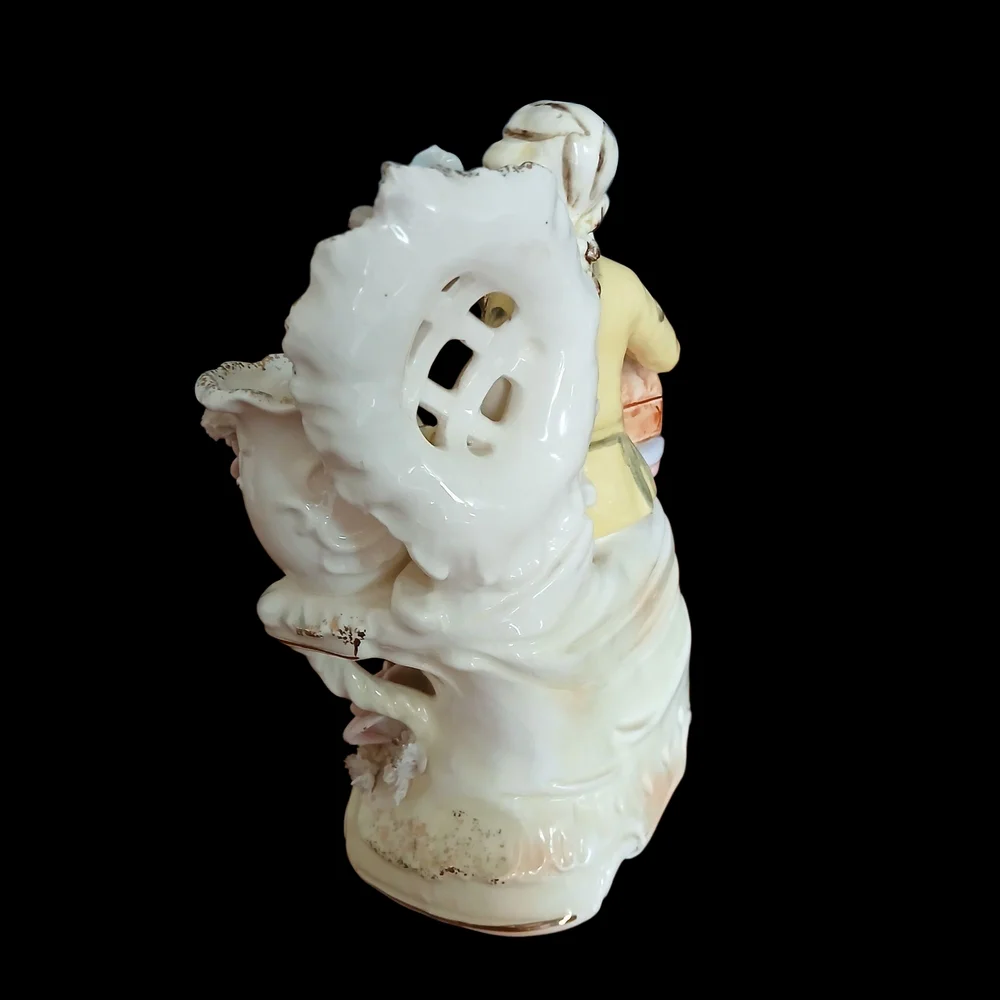 Vintage Elegant‎ Porcelain Figurine with Pastel Accents